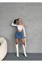 Women's High Waist Lycra Mini Denim Skirt - 5