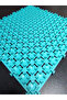 10 Pieces 33X33X1.5 cm Orthopedic Plastic Floor Tiles, Intermittent Mat, Wet Floor Grid, Turquoise Blue - 3