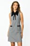 Apron Collar Women's Dress with Bag Pocket - 3