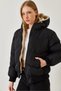 Women's Black Hooded Inflatable Coat 2415 60451014
