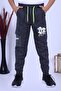 3-Piece Printed Boys' Sweatpants with Different Pocket Detail - 2
