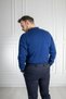 Interview Wraps Zippered Polo Collar 100% Cotton Dark Blue Knitwear Sweater - 8
