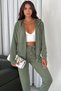 Khaki Color Hooded Modal Tracksuit Set - 2