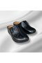 Women's Black Orthopedic Sole Non-Slip Stitching Closed Winter Slippers - 2