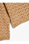 Long Sleeve Crew Neck Openwork Knitwear Sweater - 3