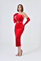 women's strapless gloved french velvet evening dress NBS9334 - 3