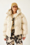 Women's Cream Hooded Inflatable Coat 2422 60451012 - 2