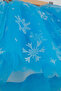 Combed Cotton Lined Silver Glitter Snowflake Printed Ice Blue Tutu Skirt - 6
