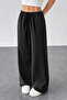 Women's Black High Waist Two Thread Wide Leg Palazzo Sweatpants