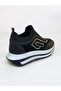 Woman's crystal stone detailed high sole walking shoes - 5