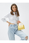Crossbody Bag Faux Leather Chain Strap Snap Closure