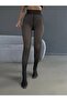 Winter Warm Fleece Inside Woven Skin Look Black Thermal Pantyhose