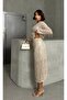 Feather Sequin Long Skirt