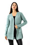 Women's Almond Green Kangaroo Pocket Knit Cardigan - 3