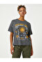 Slogan Printed T-Shirt Crew Neck Short Sleeve - 3