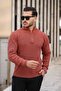Thessaloniki Fabric Tile Knitwear Sweater with Half Zipper
