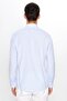 Men's Regular Fit Classic Cut Single Pocket Striped Italian Lapel Shirt - 5