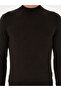 Dark Green Slim Fit Cashmere Silk Blended Quarter Turtleneck Knitwear Sweater 50296503-Vr079 - 6