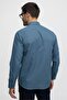 Classic Fit Long Sleeve Tie-Up Pearlescent Men's Oil Shirt - 4
