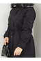 1032 Large Size Inner Hood Furry Waist Lace Up 3 Pocket Women's Cap - 8