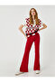 Spanish Leg Pants Slit Detailed Ribbed Zipper Closure