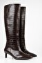 Women's Blaze Brown Crocodile Short Pointed Heeled Boots