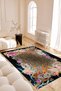 Musé Leopard and Floral Modern Woven Base Decorative Living Room Carpet 704 - 2