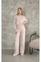 Piped Zip Wide Leg Modal Fabric Tracksuit Set - 6