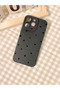 Iphone 16 pro max compatible case matte black heart pattern soft camera protected cover - 5