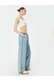 Oversize Parachute Denim Trousers with Standard Waist and Tieable Waistband with Pockets - Parachute Jean - 2