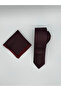 Plum Eyelet Hand Sewn Woven Tie & Handkerchief - 7