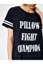 Crew Neck Midi Nightgown - Short Sleeve, Printed, Comfortable Fit, Cotton - 5
