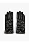 Gloves Faux Leather Quilted Detailed