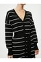 Knitwear Long Cardigan Buttoned Waist Belted V-Neck - 5