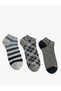 Set of 3 Booties Socks Geometric Patterned Multicolor - 2