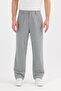 Men's Pleated Baggy Pattern Fabric Trousers