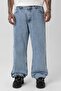 Side Seam Detailed Baggy Jean Light Blue Melange - 2
