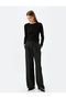 Women's Black Textured Blouse - 2