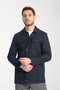 Men's Slim Fit Fabric Trench Coat with Zipper-Buttons - 4