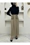 Draped Pleated Skirt on the Front - Mink