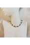 Sand Beaded Pearl Detailed Necklace-Brown Sand Beaded Pearl Women's Necklace-Handmade Summer Necklace - 7