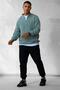 Men's Aqua Green Zip-Up Turtleneck Winter Knitwear Sweater - 3