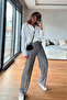 Women's Elastic Waist Sequin Wide-Leg Pants - 5
