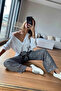 Women's Elastic Waist Sequin Wide-Leg Pants - 3