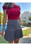 Gray Pleated Mini Skirt - 4
