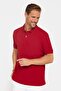 Men's Regular Fit Classic Cut 100% Cotton Plain Pique Red Polo Neck T-Shirt