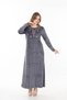 Velvet Hijab Dress with Collar Embroidery and Detailed Embellishments - 7