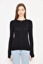 Women's Black Toe Detailed Crew Neck Lycra Bodysuit 199 - 6
