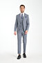 Navy Blue Slim Fit Men's Solid Mono Neck Double Slit Lined Suit Dress - 6