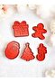 Set of 5 Christmas Themed Cookie Molds - Red Color - 2